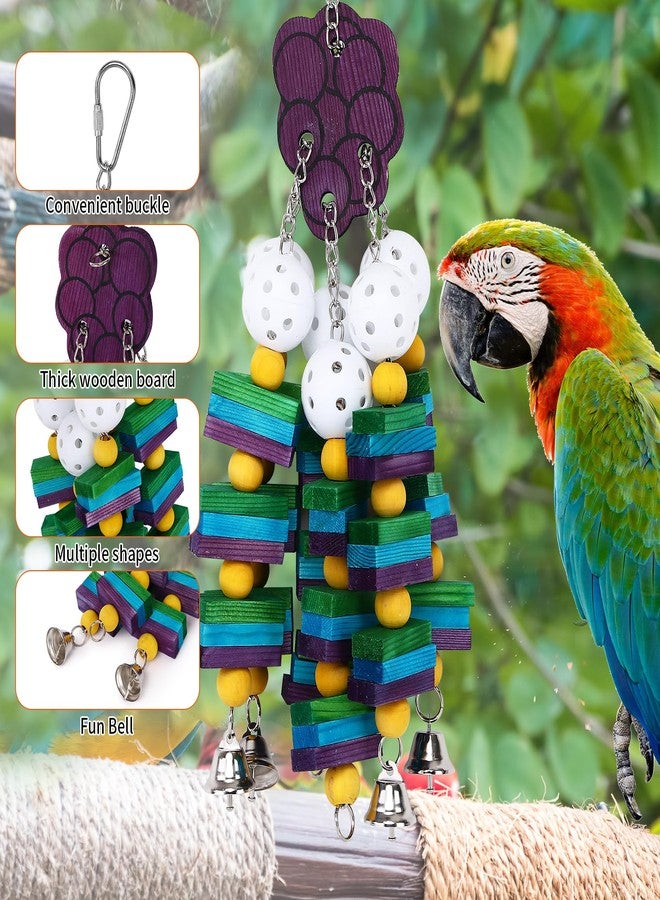 NEXT VOGUE 2-Pack Natural Wood Bird Toys for Parrots – Chew & Climb Toys for Medium to Large Parrots, Macaws, African Greys & Cockatoos – Durable Enrichment Toys for Beak Exercise & Mental Stimulation - Image 4